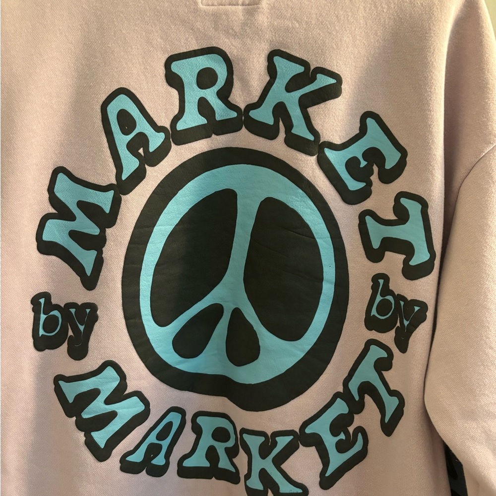 Urban Outfitters Market Lock Peace Hoodie Sweatshirt Purple Unisex Size M Cotton - Picture 7 of 9